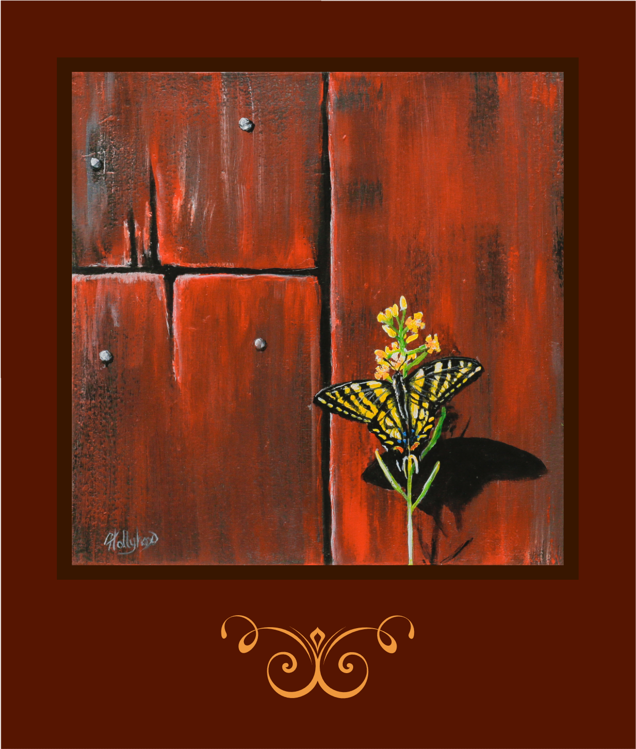 "Bright Joy on Red" Greeting Card-single