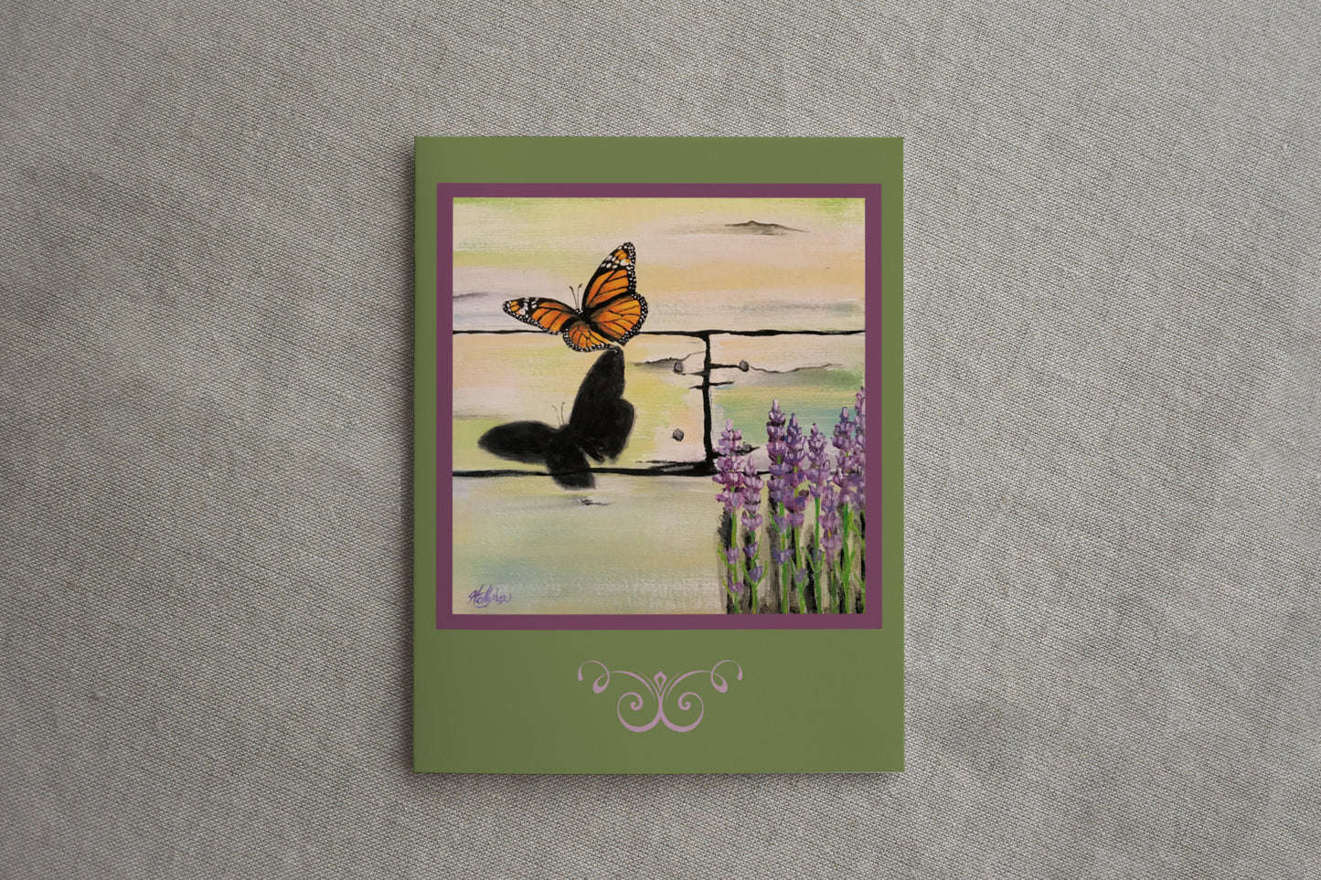 "Monarch's Shadow" Greeting Card-single