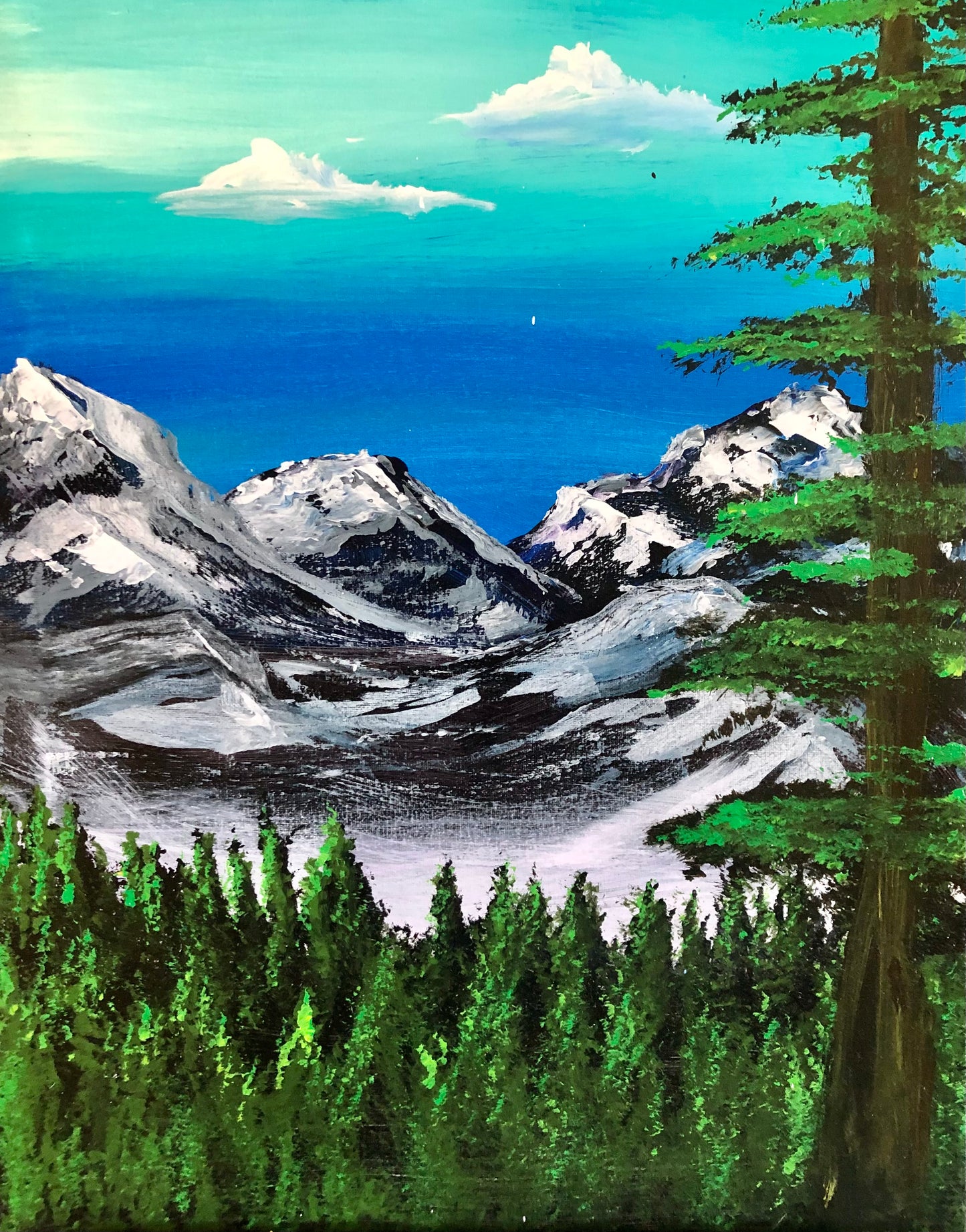 Snow Capped Mountains paint party!