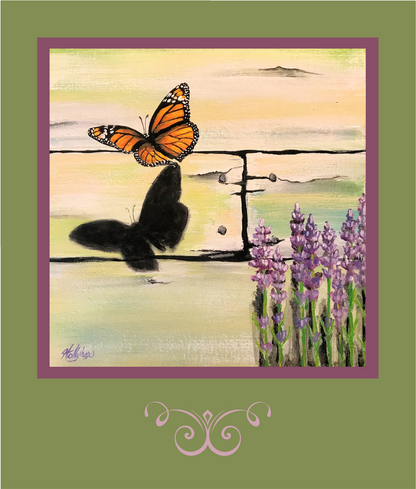 "Monarch's Shadow" Greeting Card-single